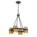 Andover 4 Light Chandelier In Mediterranean Bronze And Riviera Brass