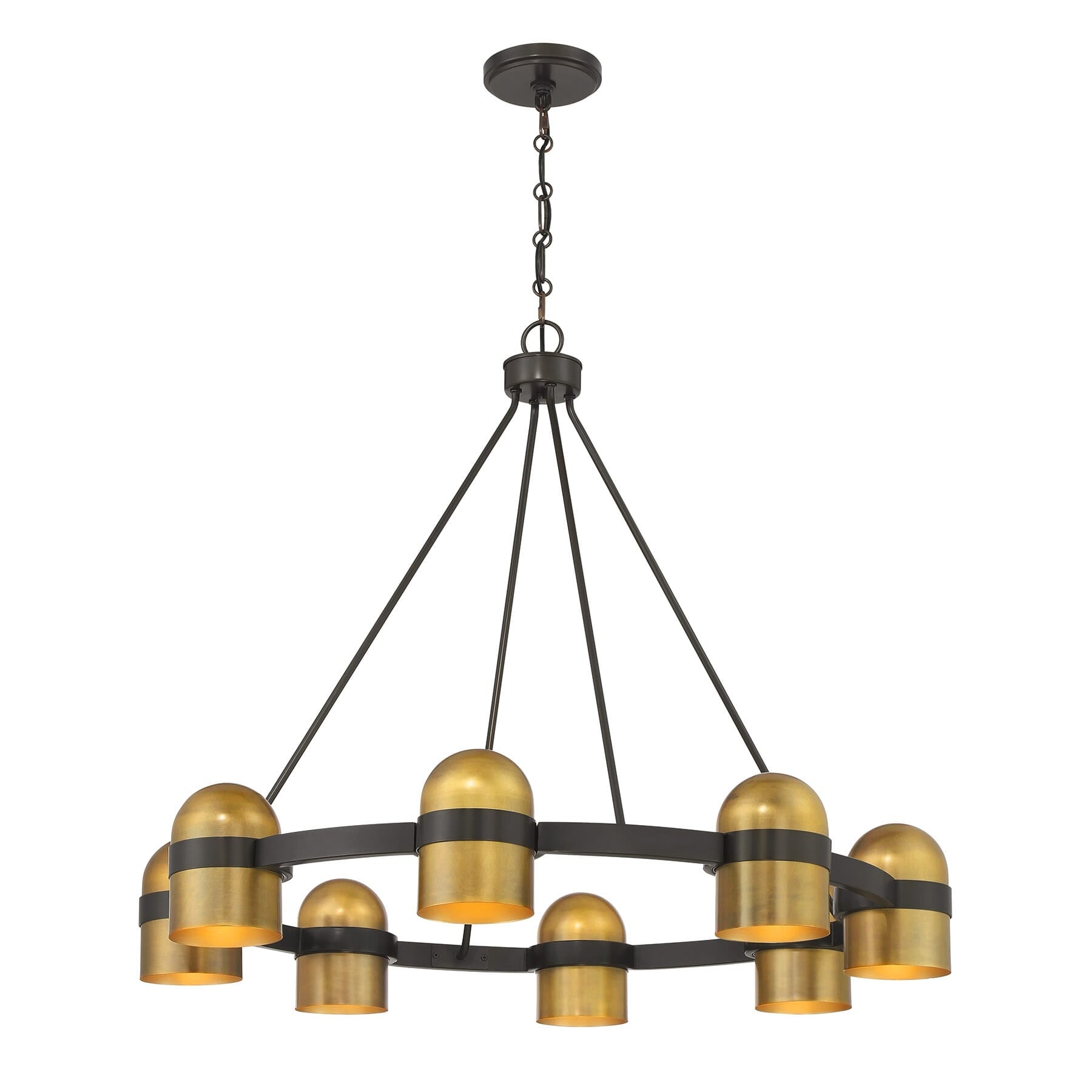 Andover 8 Light Chandelier In Mediterranean Bronze And Riviera Brass