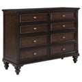 Andover 8 Drawer Dresser And Mirror Dark Oak