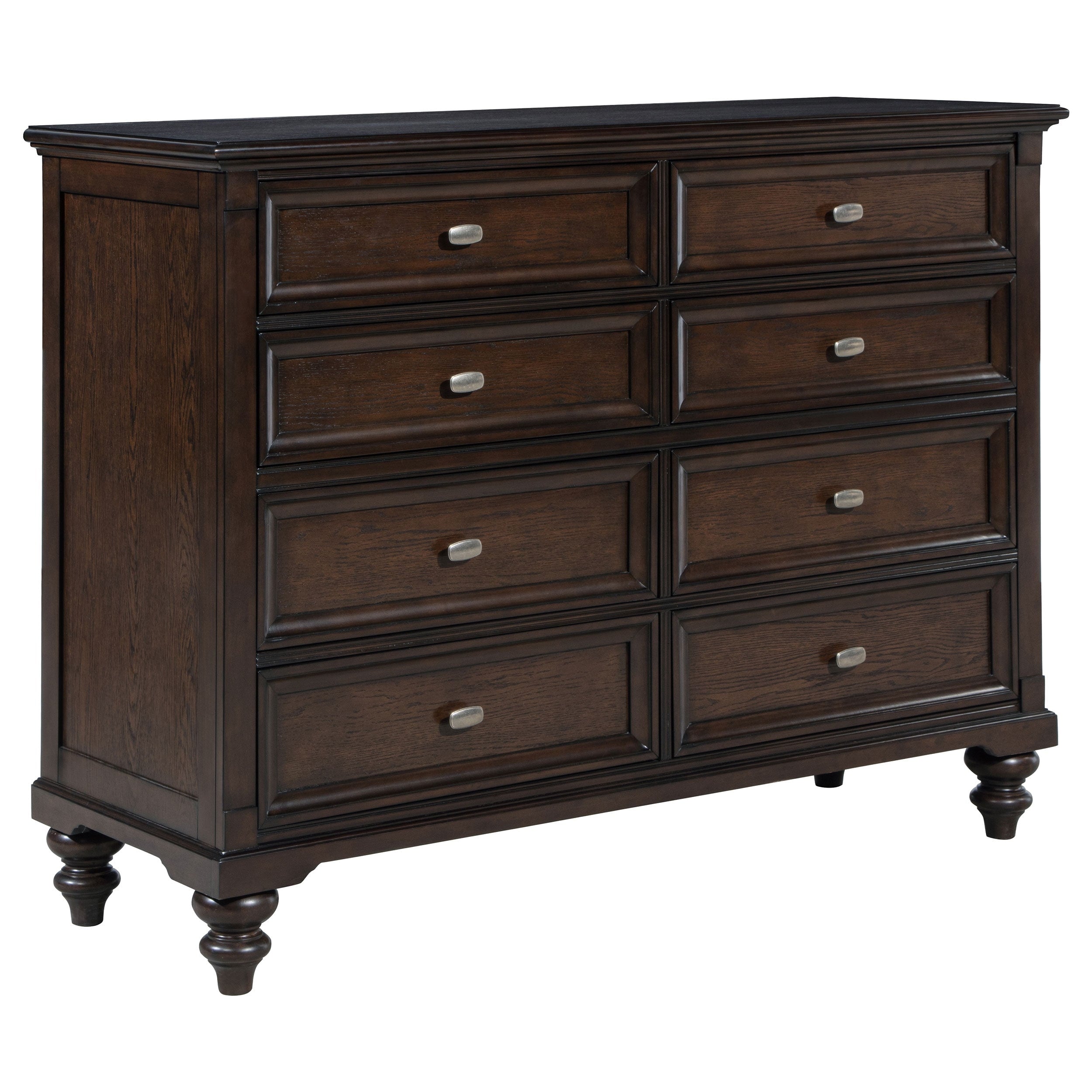Andover 8 Drawer Dresser And Mirror Dark Oak