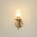 Andrea 5 Inch 1 Light Champagne Gold Vanity Light With Clear Ribbed Glass Shade