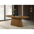 Andrew 88 Inch Oval Dining Table Walnut Finish Modern Oval Wood Dining Table With Sculptural Pedestal Base Seats 8