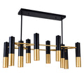 Silver Orchid Togo Matte Black Satin Gold 10 Light Chandelier