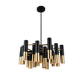 Silver Orchid Togo Matte Black Satin Gold 19 Light Chandelier