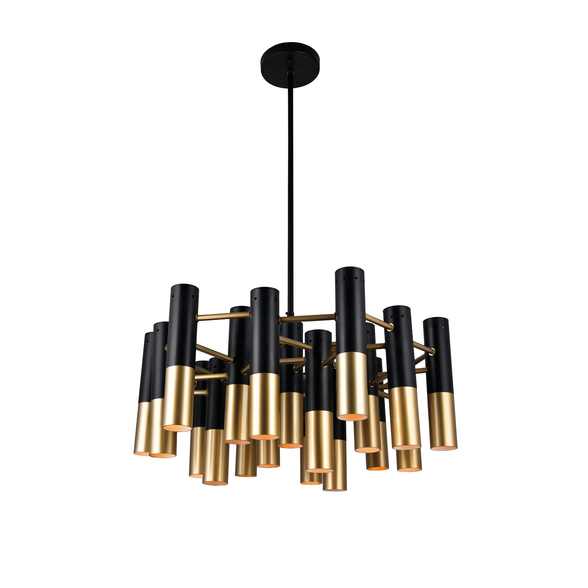 Silver Orchid Togo Matte Black Satin Gold 19 Light Chandelier