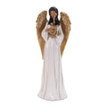Angel Figurine With Harp And Gold Wings