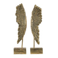 Angel Wing Bookend Set Of 2 Square Base Gold Resin Antique Style