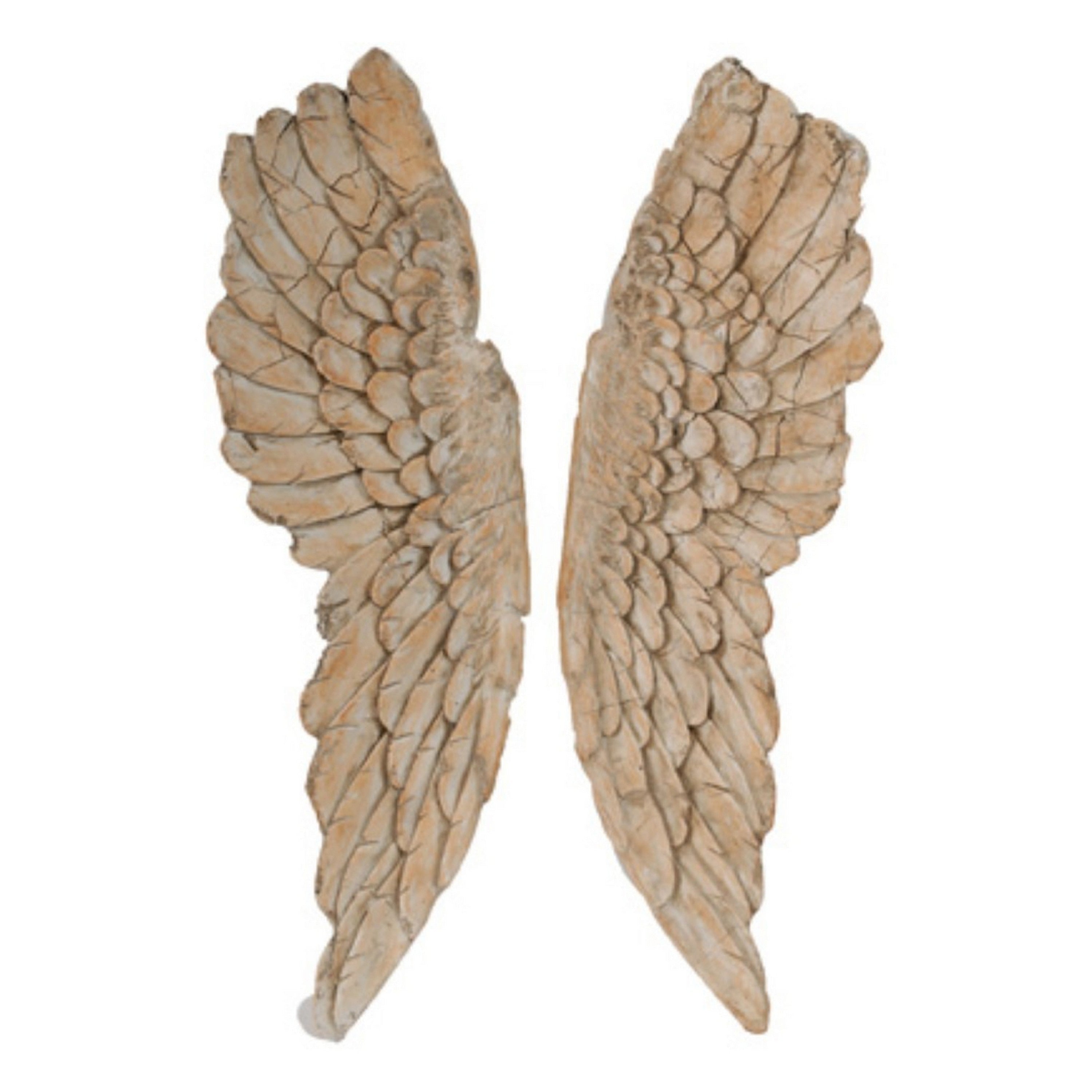 Angel Wings Statue Wall Art Set Of 2 Brown