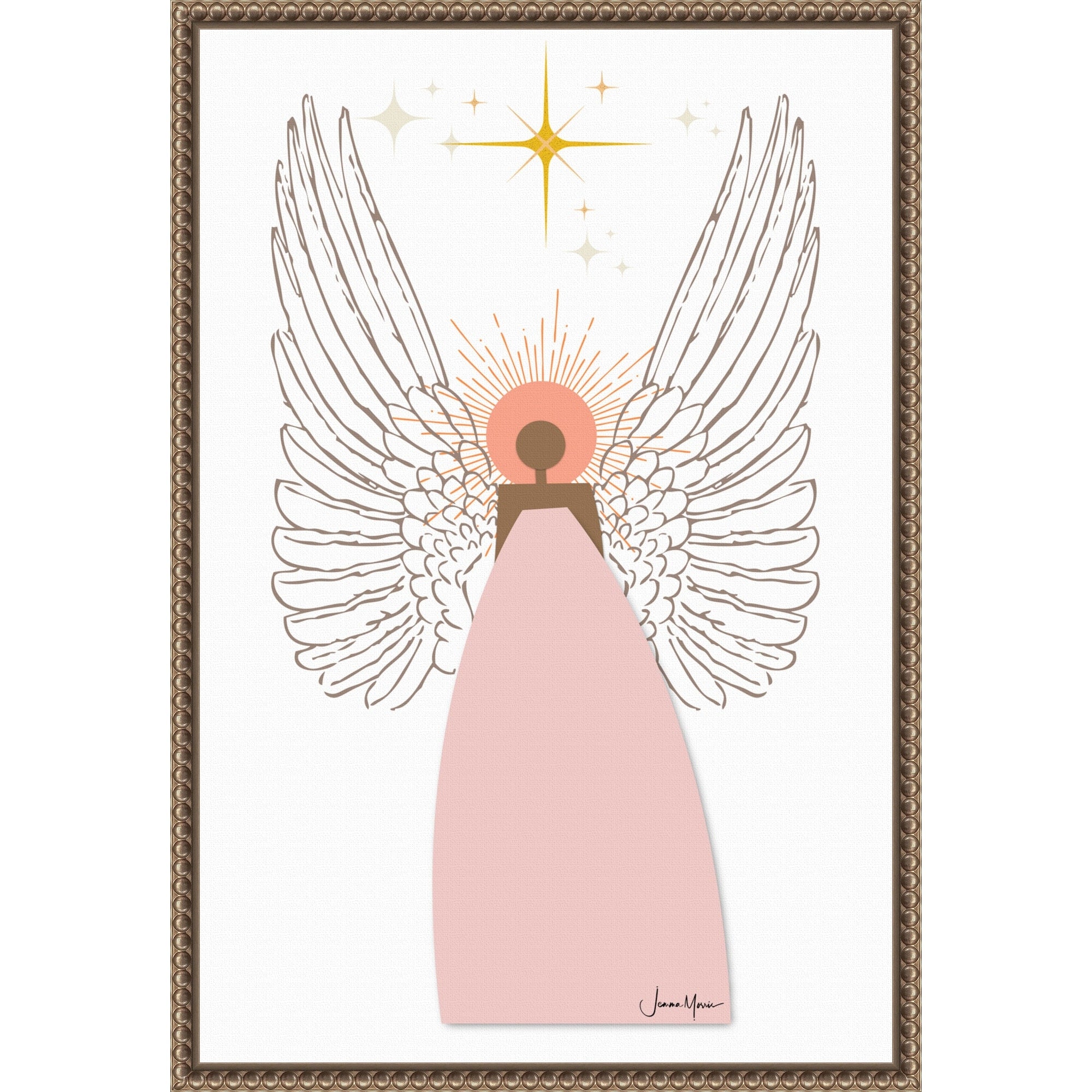 Angel In Pink Christian Art By Jemma Morris Framed Canvas Wall Art Print