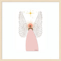 Angel In Pink Christian Art By Jemma Morris Wood Framed Wall Art Print