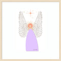 Angel In Purple Christian Art By Jemma Morris Wood Framed Wall Art Print