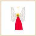 Angel In Red Christian Art By Jemma Morris Wood Framed Wall Art Print