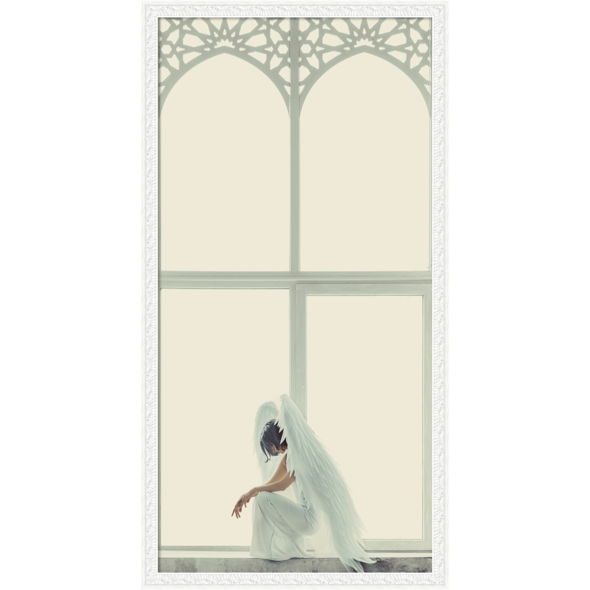 Angel Of Pain Christian Art By Inthemoment Wood Framed Wall Art Print