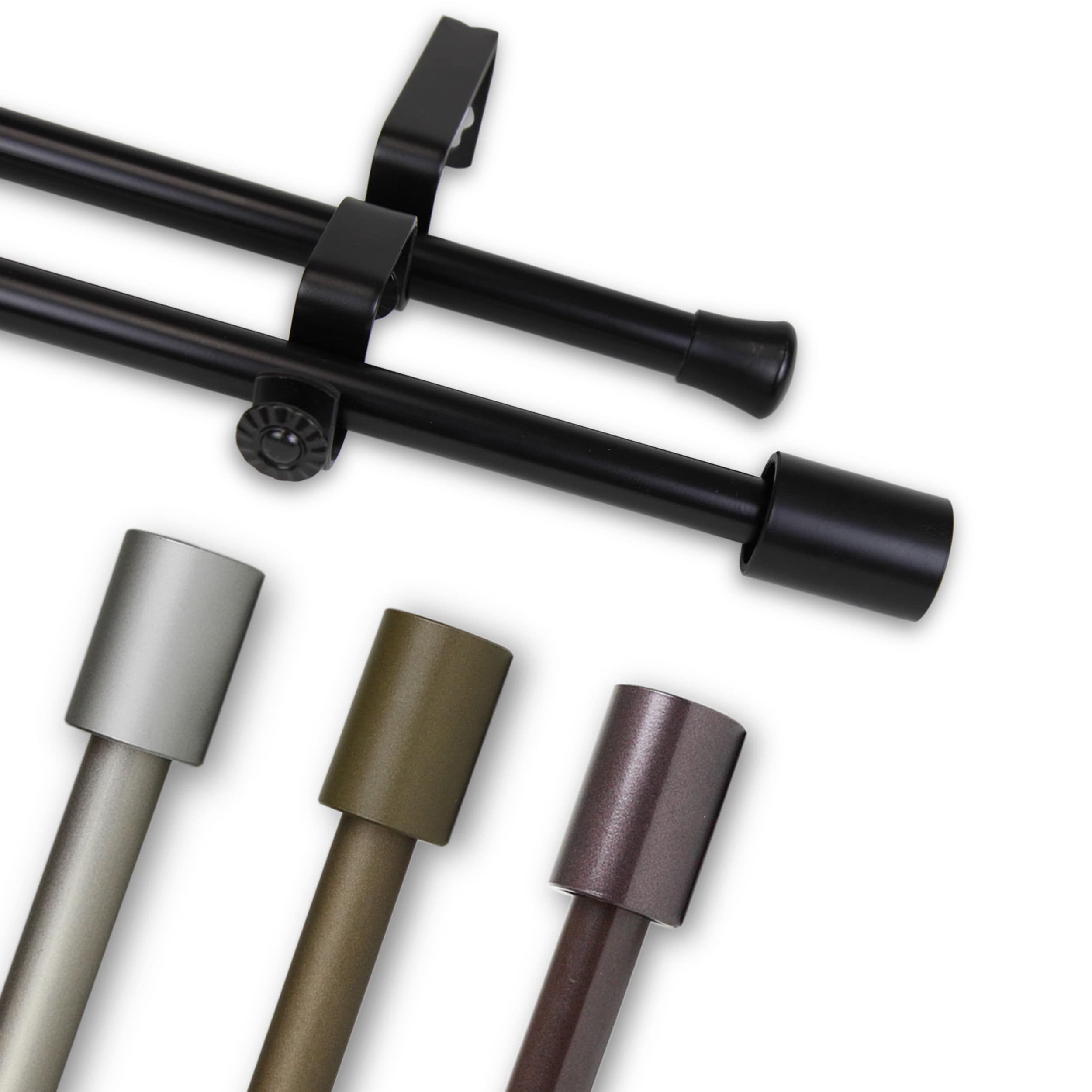 Angela 5 8 Inch Adjustable Double Curtain Rod