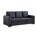 Angela Convertible Sofa With Pull Out Bed Black Cross Stitch Polyfiber
