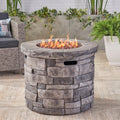 Angeles Outdoor Grey Circular Fire Pit 40 000 Btu By Christopher Knight Home