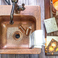 Sinkology Seurat Handmade Drop In 15 Antique Copper Bar Sink Orange