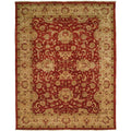 Traditional Crimson Ivory Hand Knotted Area Rug