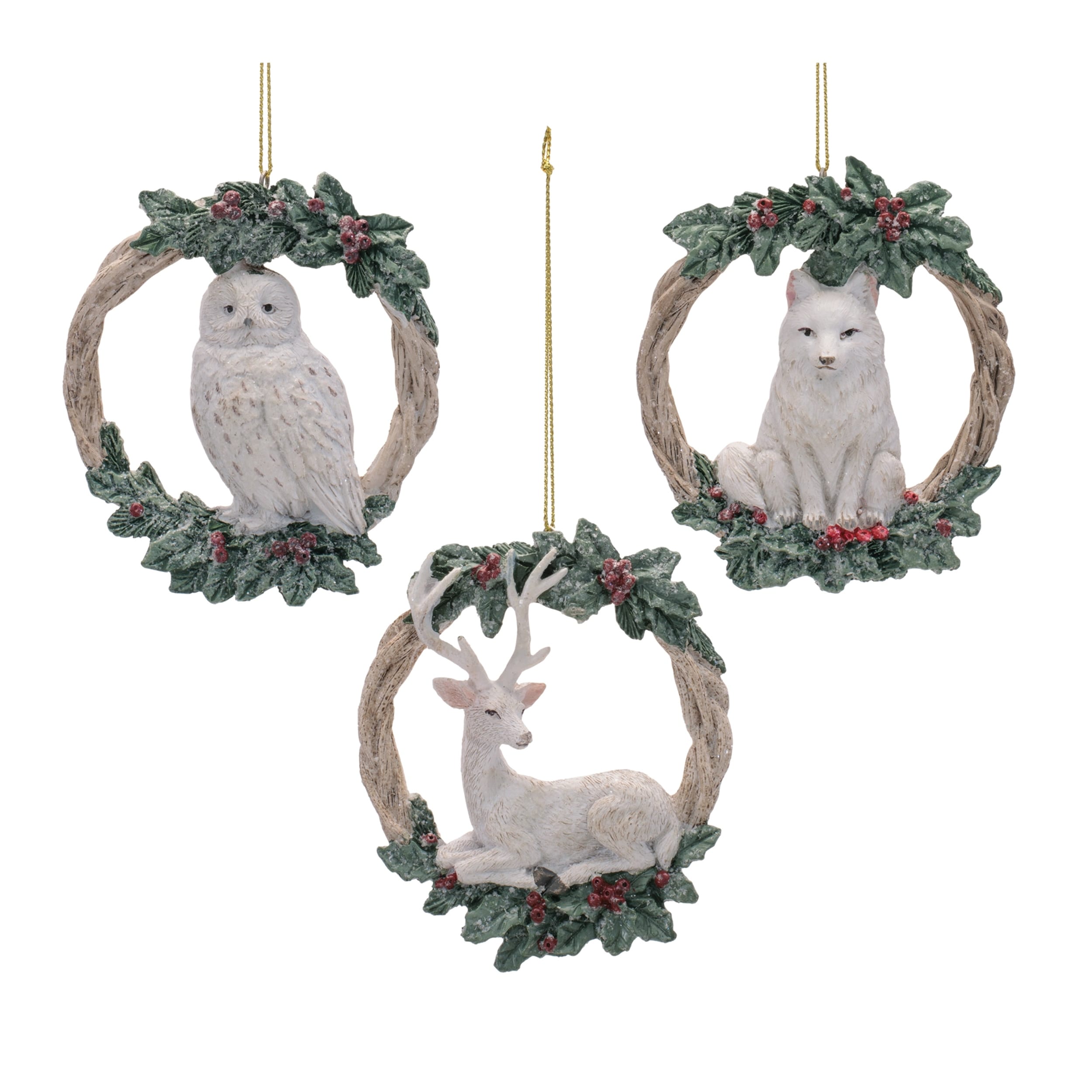 Animal Wreath Ornament Set Of 12