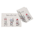 Animals Fun Holiday Party Embroidered Placemats 14 By 20 Inch Set Of 4