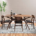 Anise 5 Piece Wood Large Rectangular Dining Set With Curved Legs By Christopher Knight Home