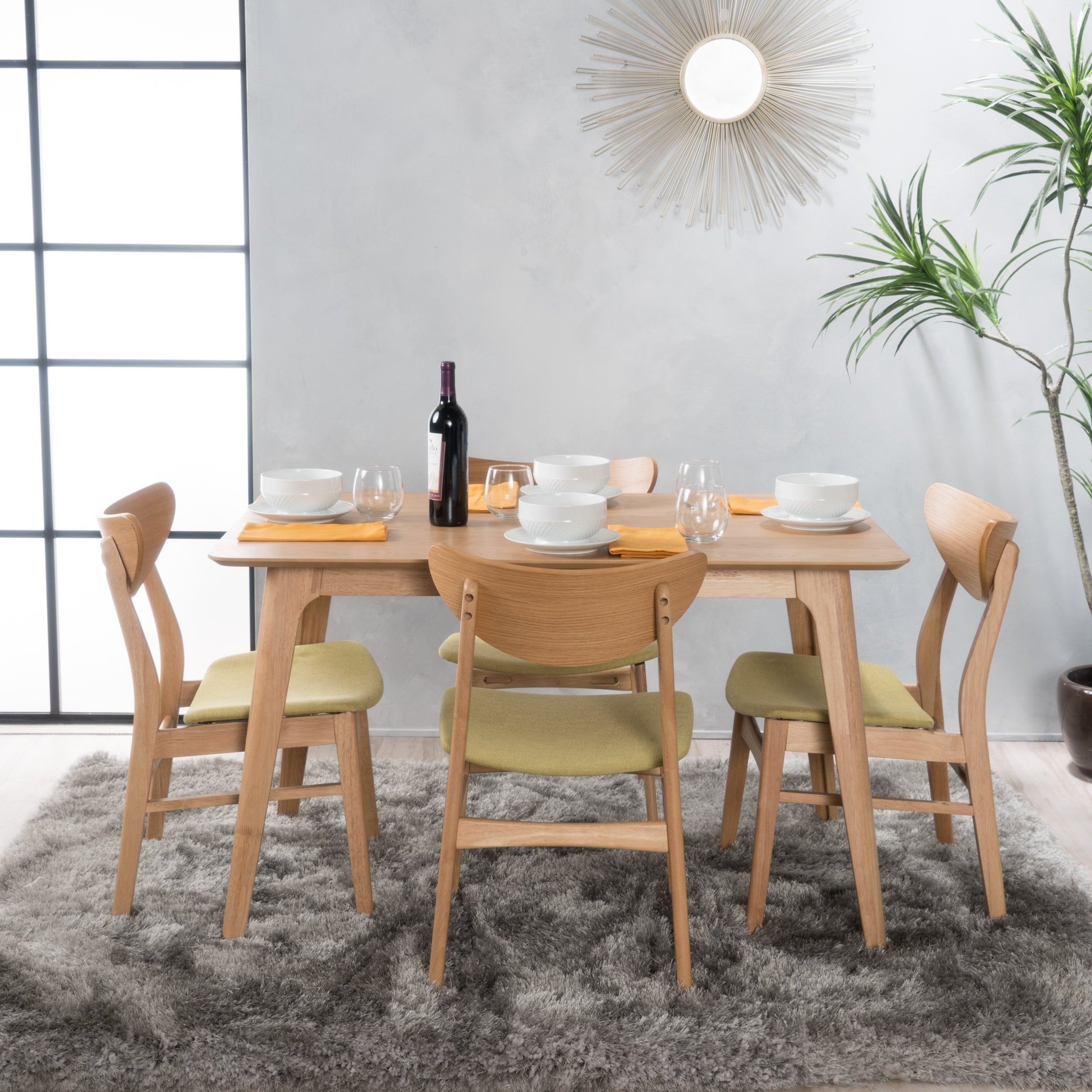 Anise 5 Piece Wood Rectangular Dining Set By Christopher Knight Home