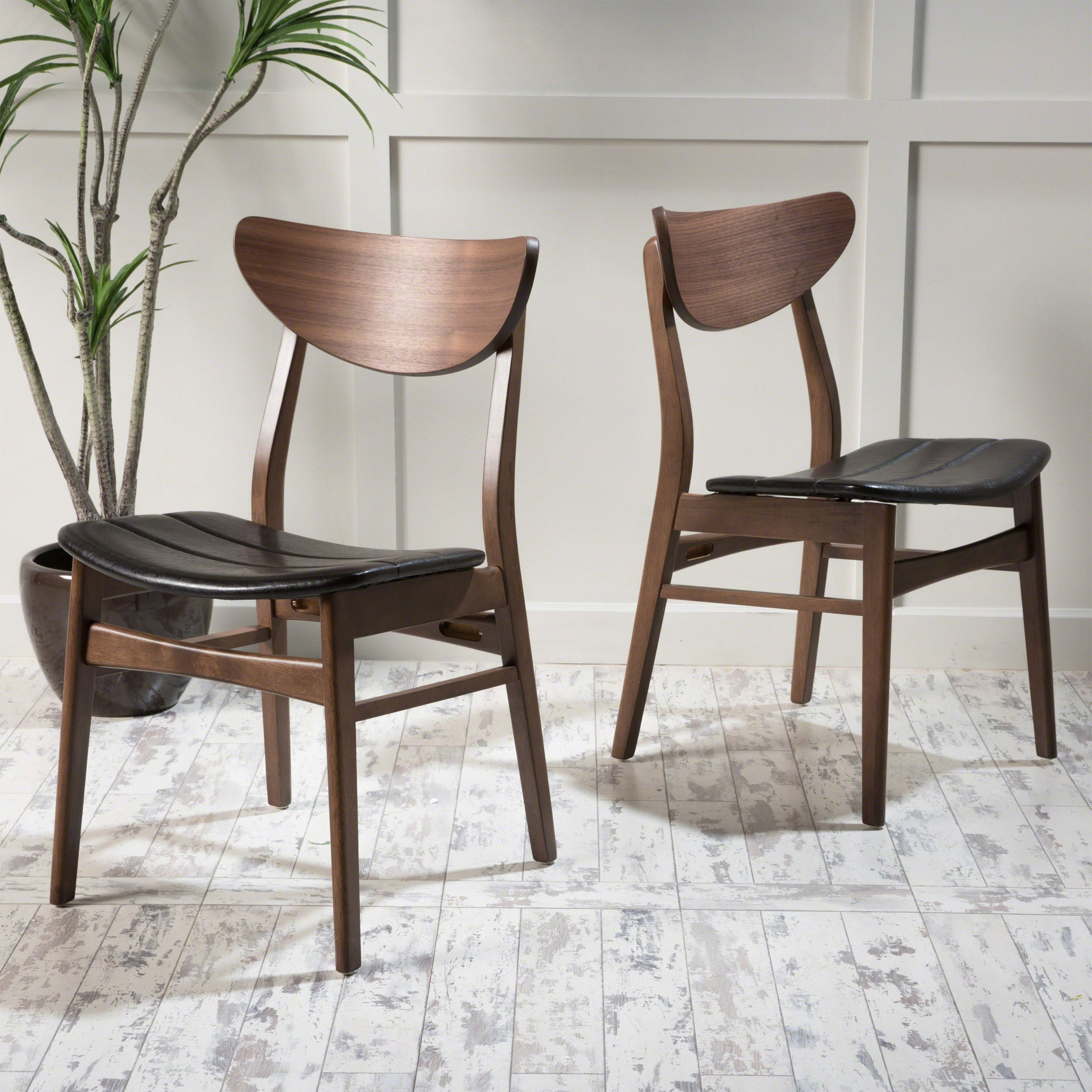 Anise Leather Dining Chair Set Of 2 By Christopher Knight Home