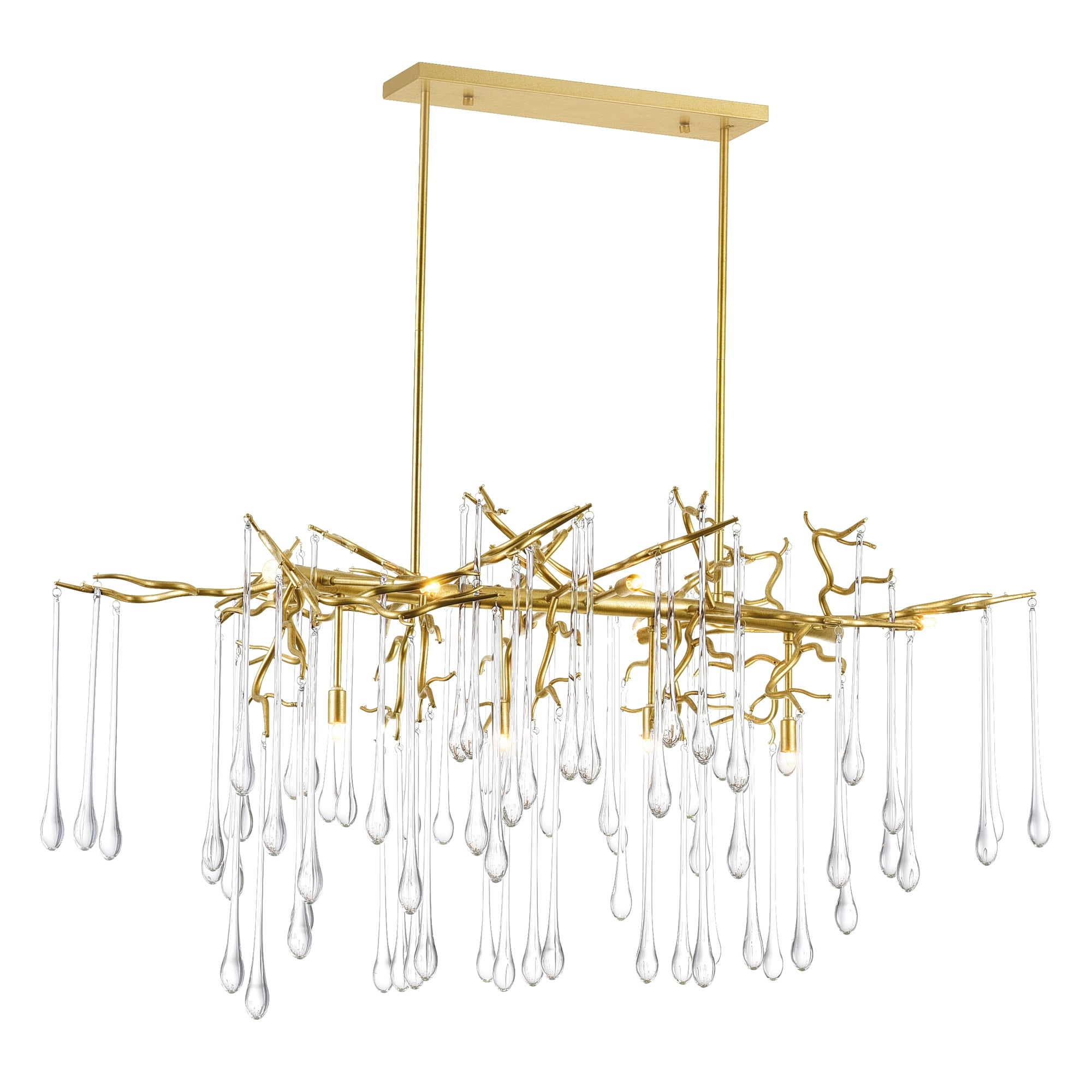 Anita 10 Light Chandelier With Gold Leaf Finish Gold Leaf