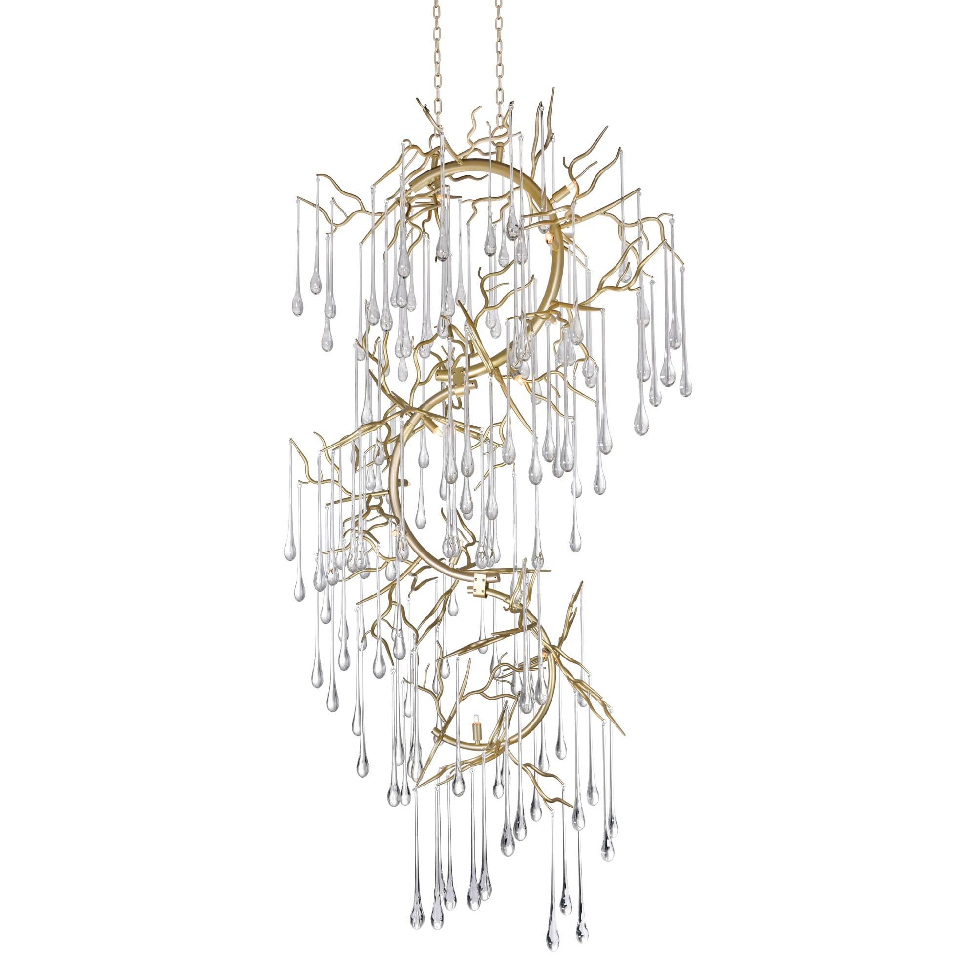 Anita 12 Light Chandelier With Gold Leaf Finish Gold Leaf