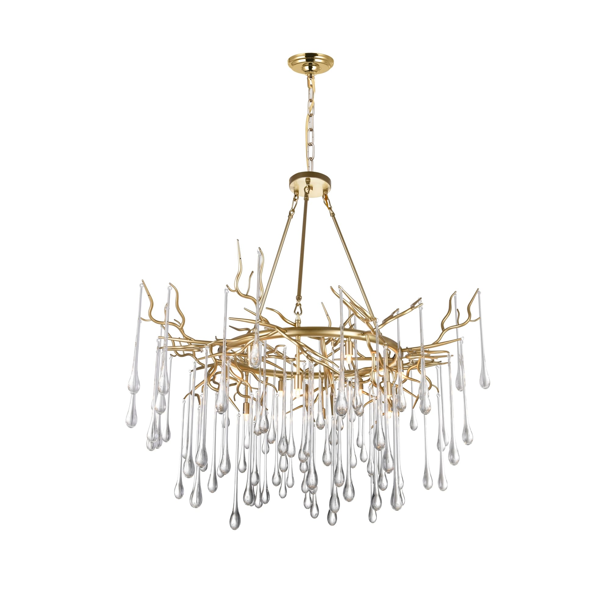Anita 12 Light Chandelier With Gold Leaf Finish Gold Leaf