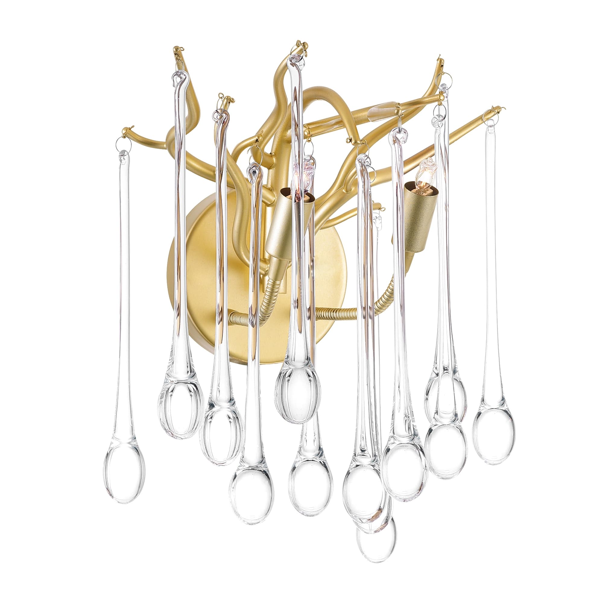 Carson Carrington Dajma 2 Light Gold Leaf Wall Sconce