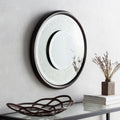 Aniyah Antiqued Round Wall Mirror Antique Silver 25.6 X 25.6