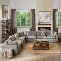 Anka Grey Linen 7 Seat Sectional Sofa By Inspire Q Modern
