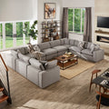 Anka Grey Linen Weave 9 Seat Sectional Sofa By Inspire Q Modern