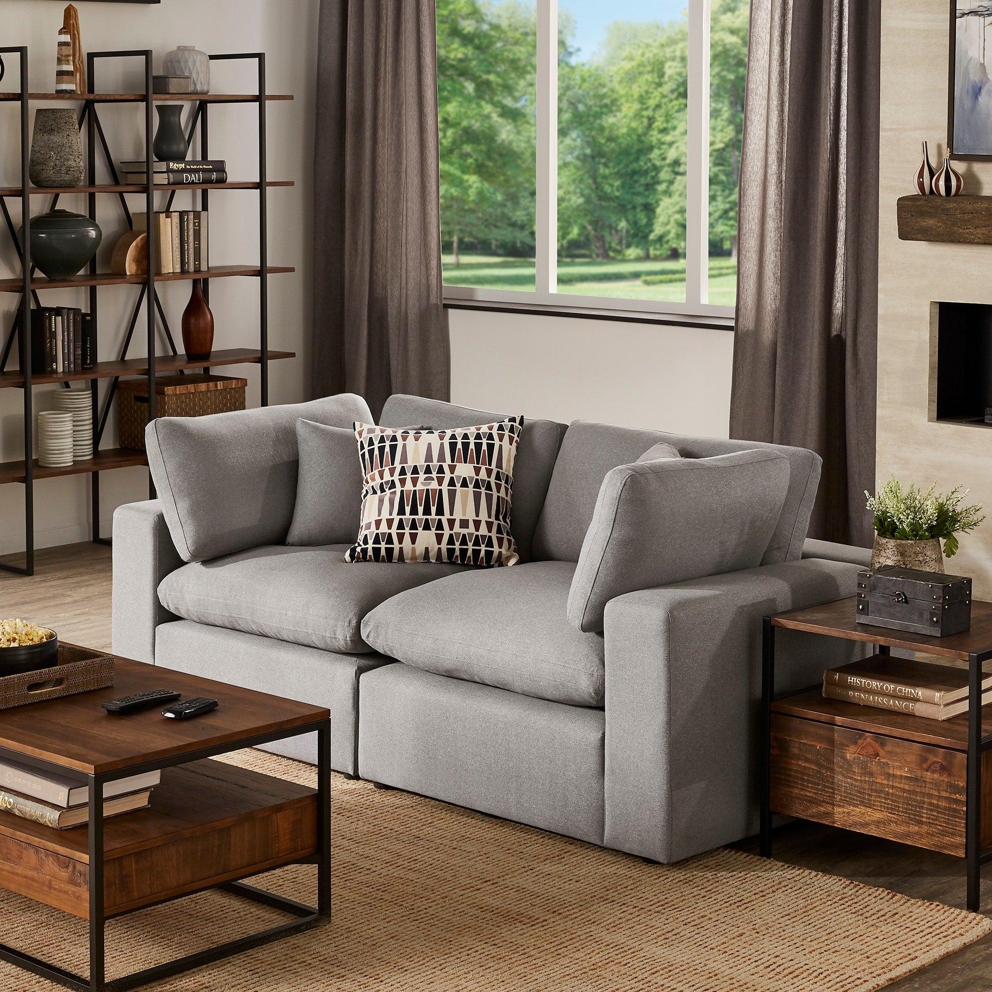 Anka Grey Linen Loveseat By Inspire Q Modern
