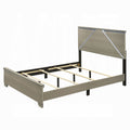 Anna Queen Bed Panel Headboard With Led Weathered Gray Wood Modern Style