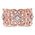 Annello By Kobelli 10K Rose Gold 1 2Ct Tdw Diamond Antique Filigree Wide Anniversary Ring