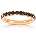 Annello By Kobelli 14K Gold 1 2Ct Tdw Black Diamond Comfort Fit Flame French Pave Band