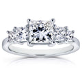 Annello By Kobelli 14K White Gold Certified 2Ct Tdw Diamond 5 Stone Princess Engagement Ring