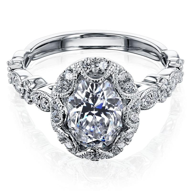 Annello By Kobelli 10K Gold Moissanite The Royal Scallop Oval Hi Vs Hi I
