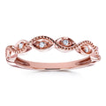 Annello By Kobelli 10K Gold Diamond Accent Braided Milgrain Fashion Ring Stackable Band