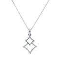 Annello By Kobelli 10K Gold Rhombus Geometric Diamond Necklace 18 Inch
