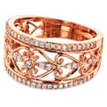 Annello By Kobelli 10K Rose Gold 1 3 Carat Tdw Diamond Filigree Anniversary Ring