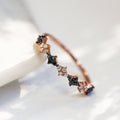Annello By Kobelli 10K Rose Gold 1 6Ct Tdw Alternating Black And White Diamond Cluster Rose Gold Ring