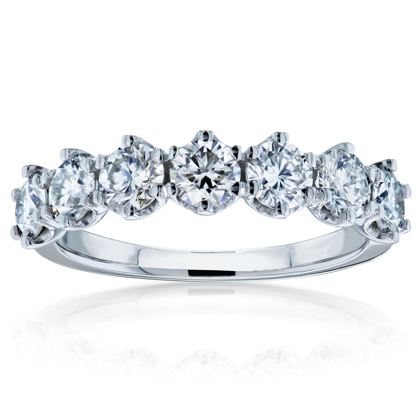 Annello By Kobelli 14K Gold 1 1 10Ct Tgw 7 Stone Prong Set Moissanite Ring Hi Vs
