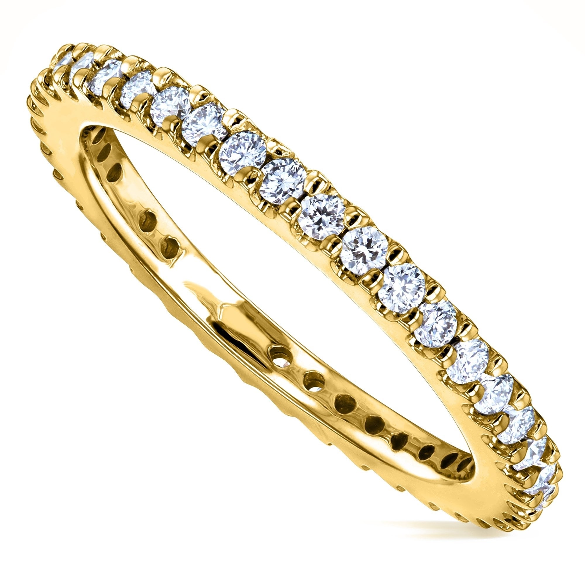 Annello By Kobelli 14K Gold 1 2Ct Tdw Round Diamond Prong Eternity Womens Wedding Band