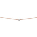 Annello By Kobelli 14K Gold 1 6 Carat Solitaire Diamond Bezel Choker Necklace Adjustable 13 14 15 Inch