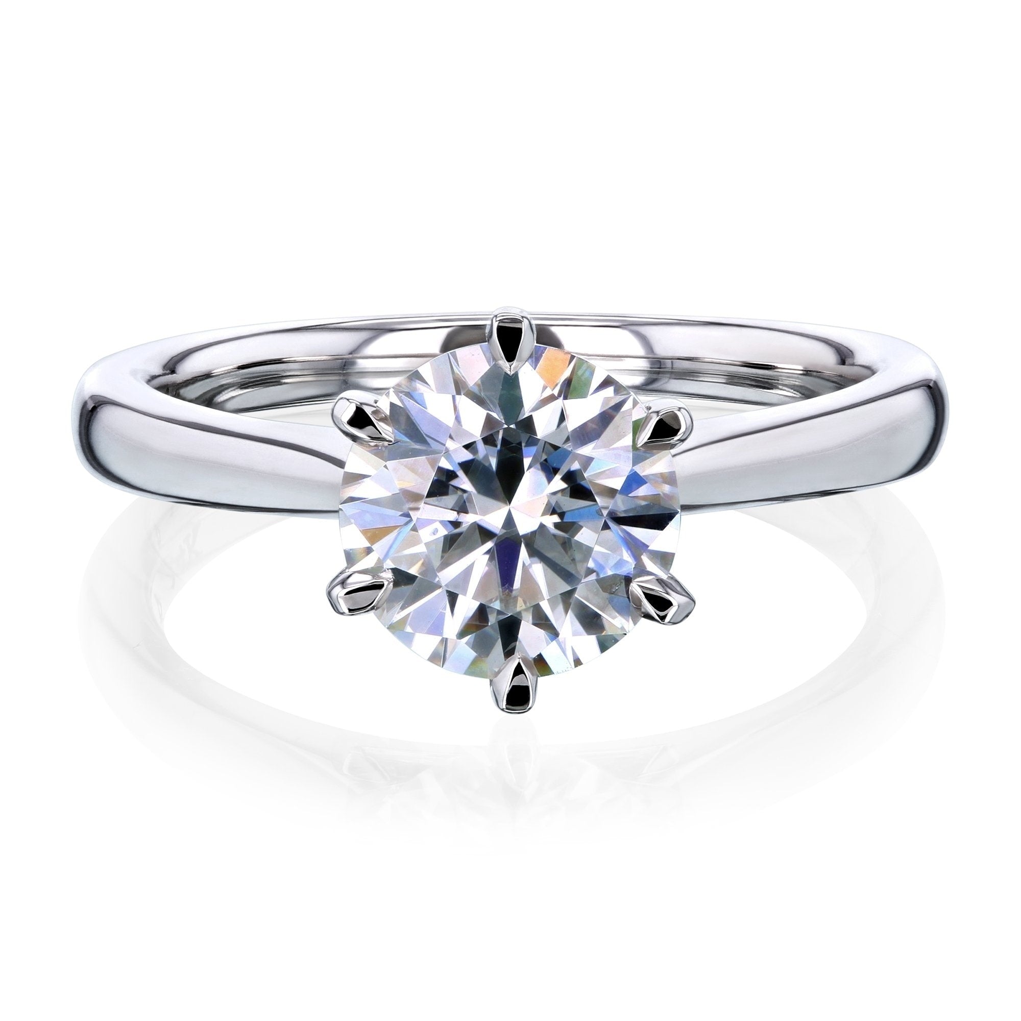 Annello By Kobelli 14K Gold 1.5 Carat Round Moissanite Solitaire Engagement Ring Hi Vs