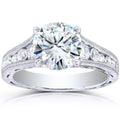 Annello By Kobelli 14K White Gold 2 2 5Ct Tgw Moissanite And Channel Diamonds Vintage Engagement Ring