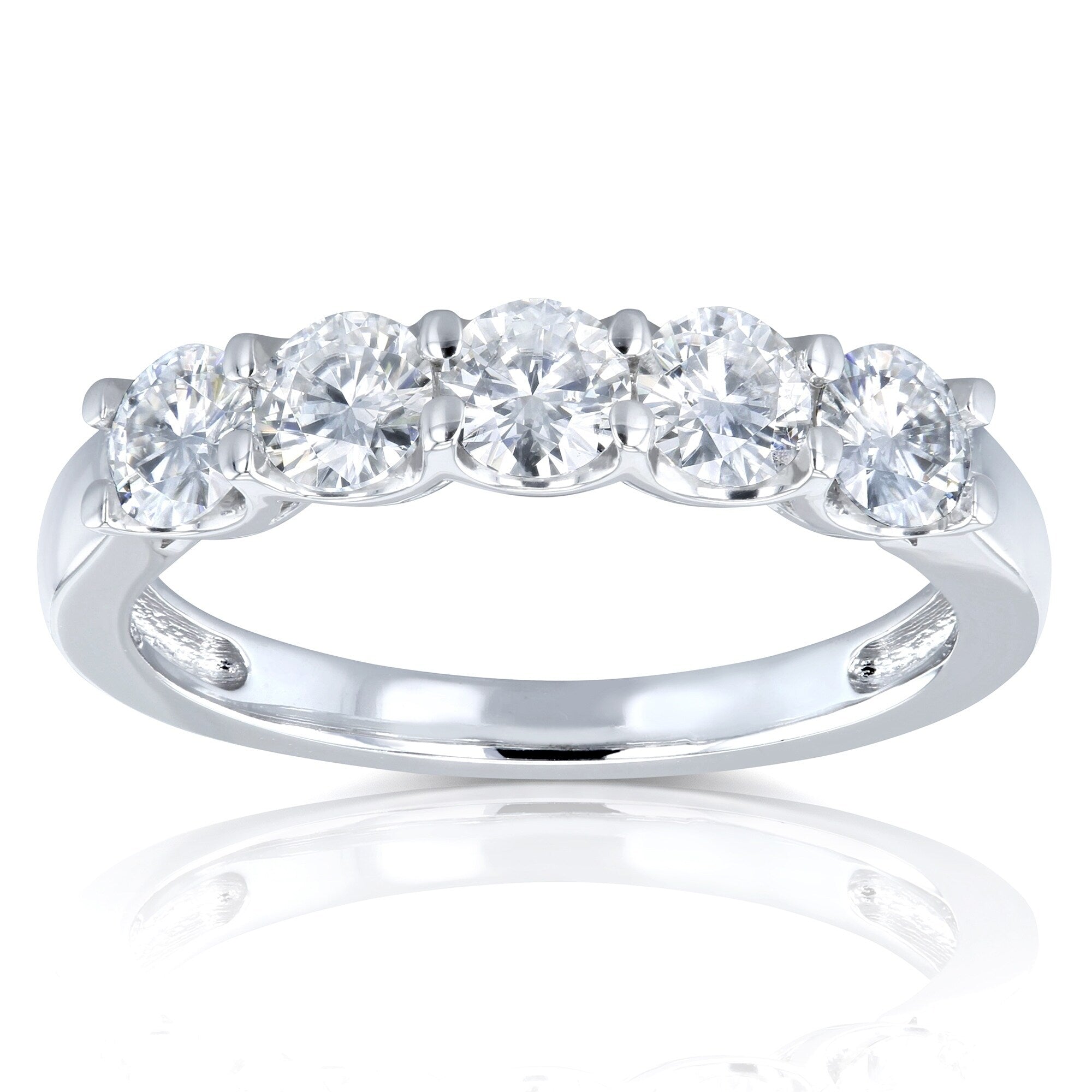 Annello By Kobelli 14K White Gold 4 5Ct Tgw Round Near Colorless Moissanite Hi Wedding Band